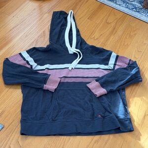 Faherty Hoodie sunwashed slub Hawthorne Rose striped size large